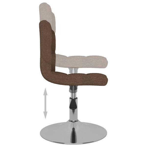 vidaXL Dining Chairs 4 pcs Swivel Brown Fabric
