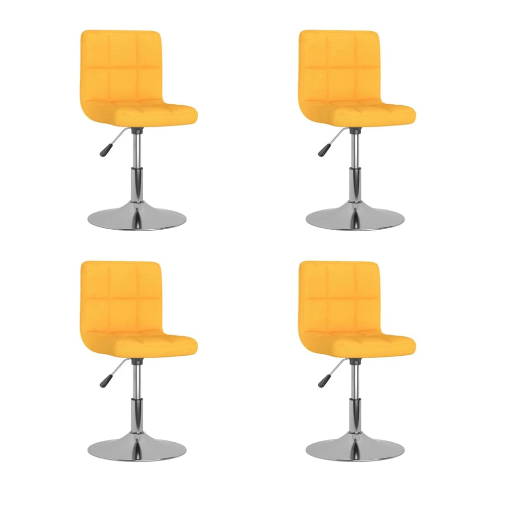 vidaXL Dining Chairs 4 pcs Swivel Yellow Fabric