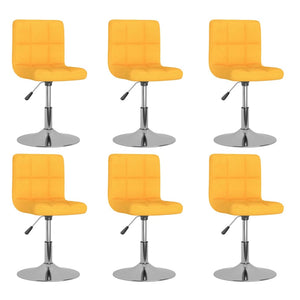 vidaXL Swivel Dining Chairs 6 pcs Yellow Fabric