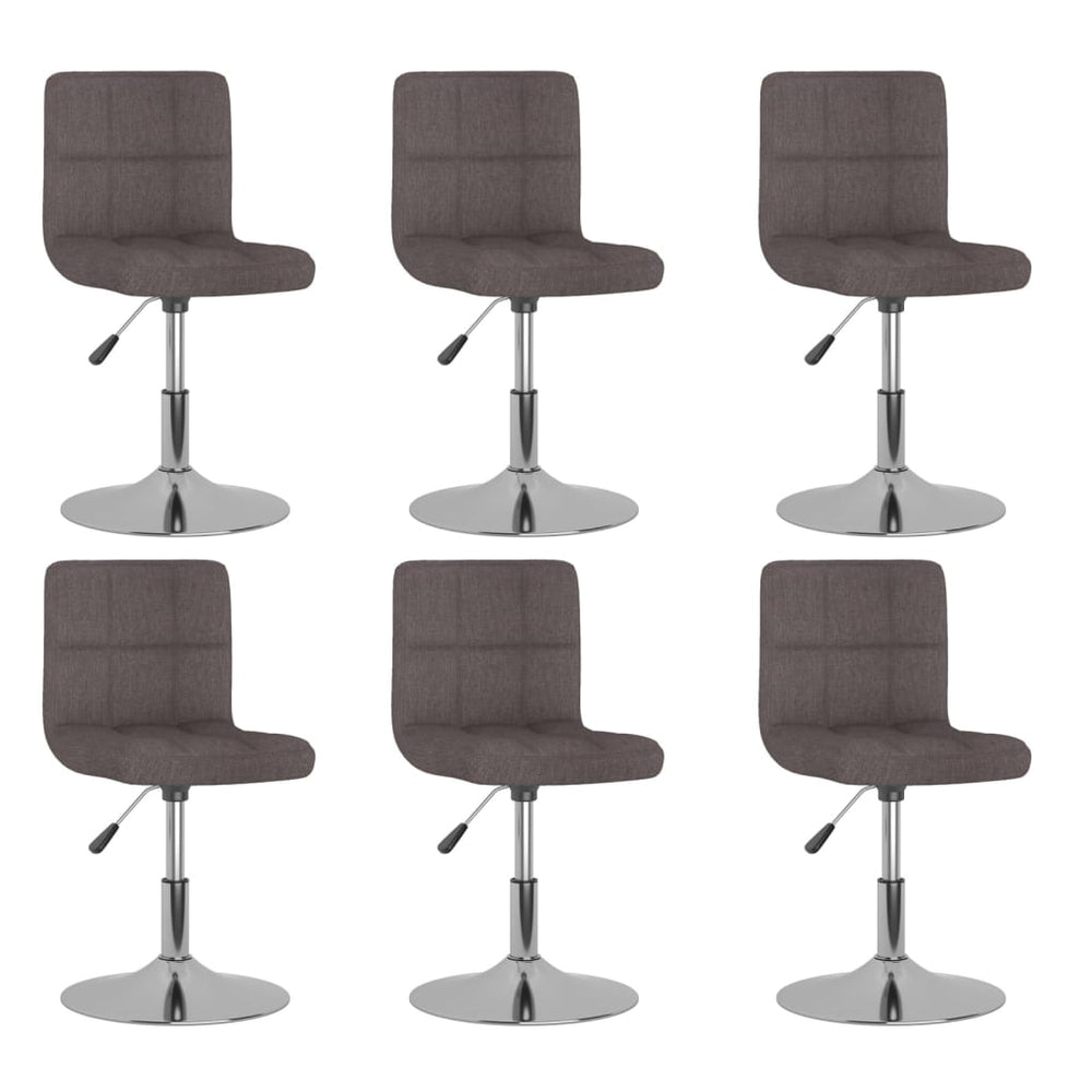 vidaXL Dining Chairs 6 pcs Swivel Taupe Fabric