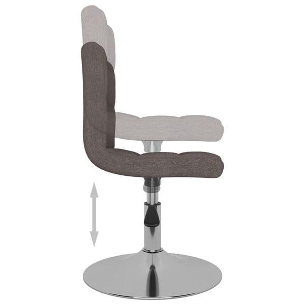 vidaXL Dining Chairs 6 pcs Swivel Taupe Fabric