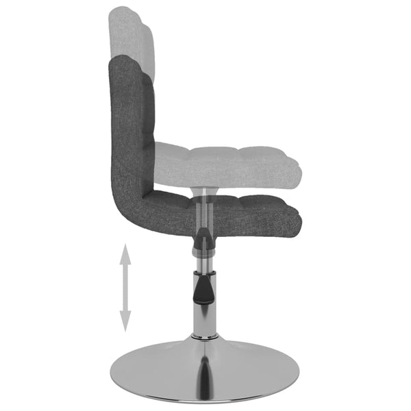 vidaXL Swivel Dining Chair Dark Grey Fabric