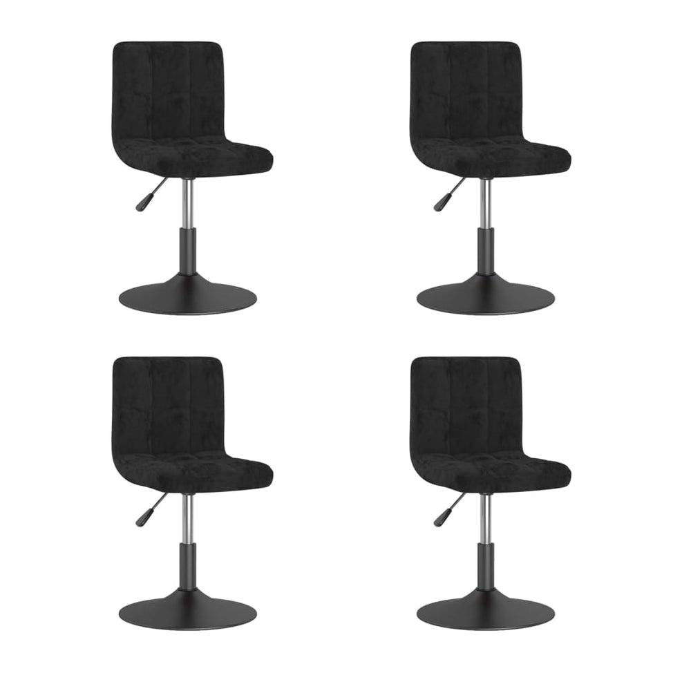 vidaXL Dining Chairs 4 pcs Swivel Black Velvet