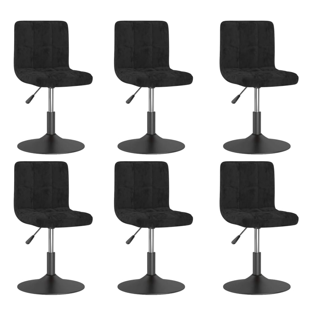 vidaXL Dining Chairs 6 pcs Swivel Black Velvet