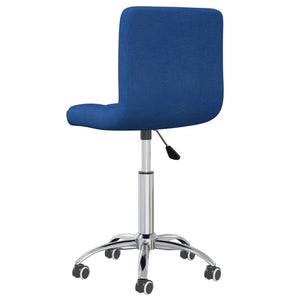 vidaXL Dining Chair Swivel Blue Fabric