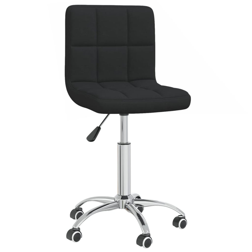 vidaXL Dining Chair Swivel Black Fabric