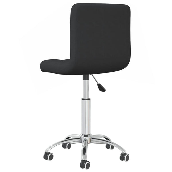 vidaXL Dining Chair Swivel Black Fabric