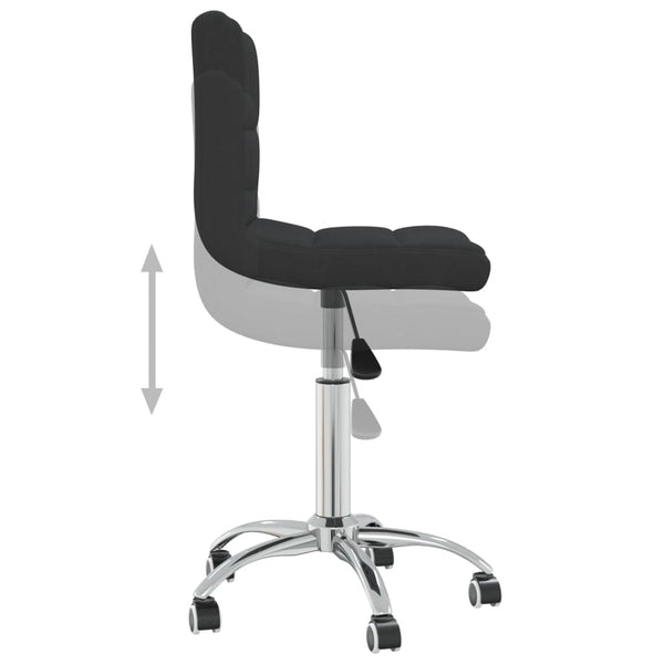 vidaXL Dining Chair Swivel Black Fabric