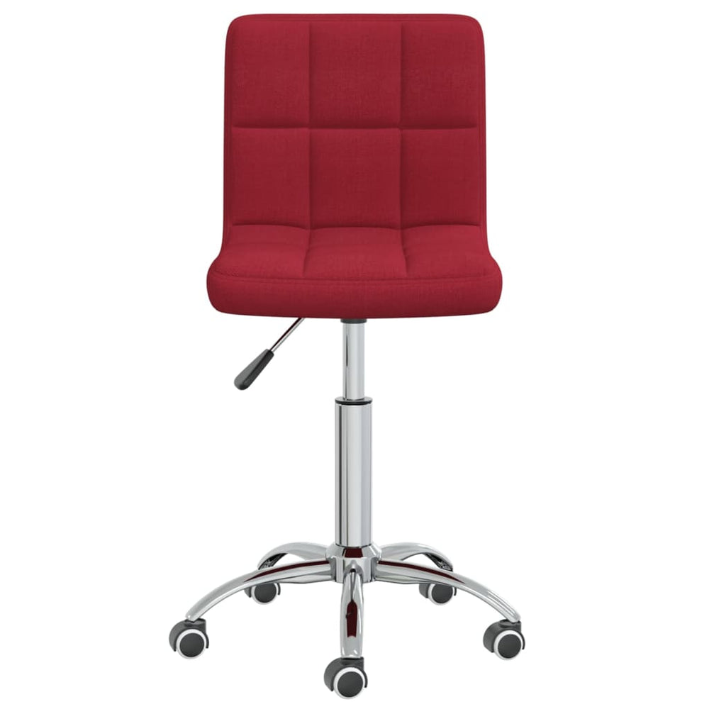 vidaXL Swivel Dining Chair Wine Red Fabric