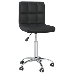 vidaXL Dining Chair Swivel Black Faux Leather