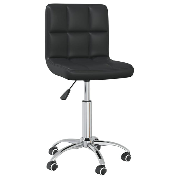 vidaXL Dining Chair Swivel Black Faux Leather