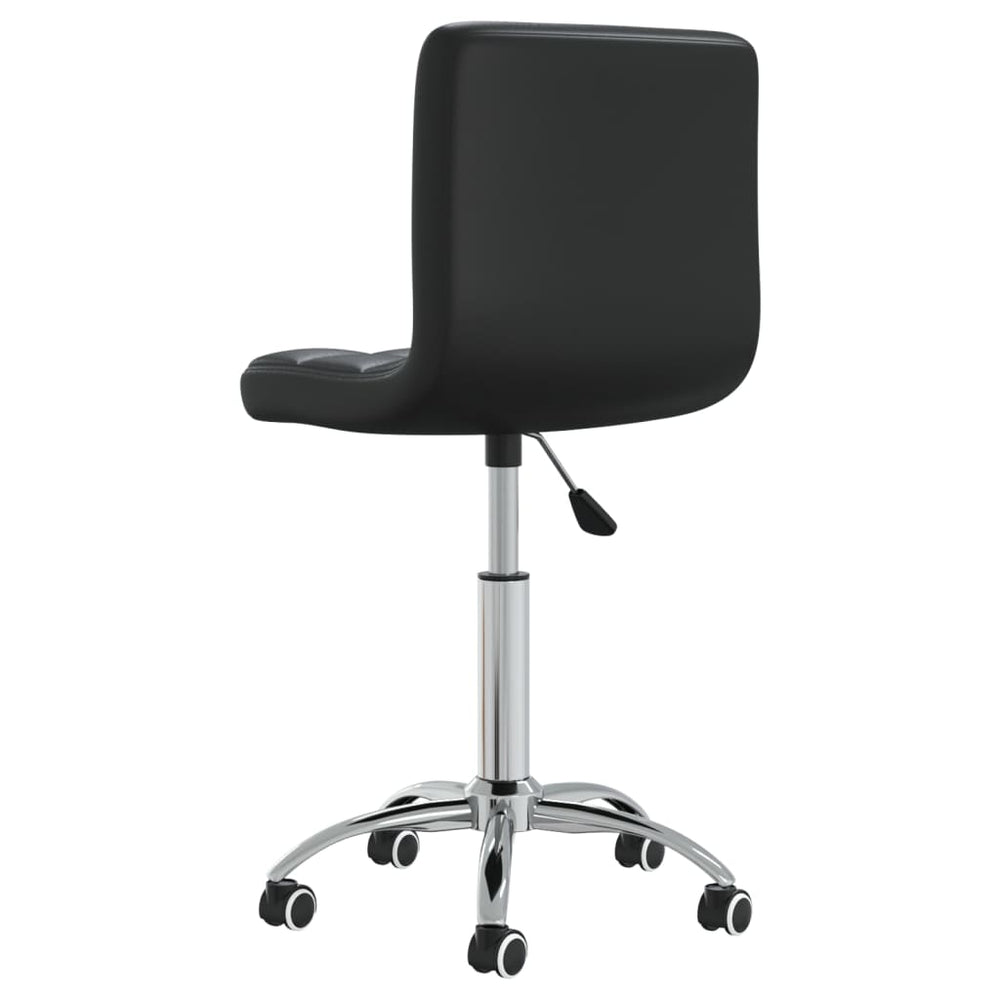 vidaXL Dining Chair Swivel Black Faux Leather
