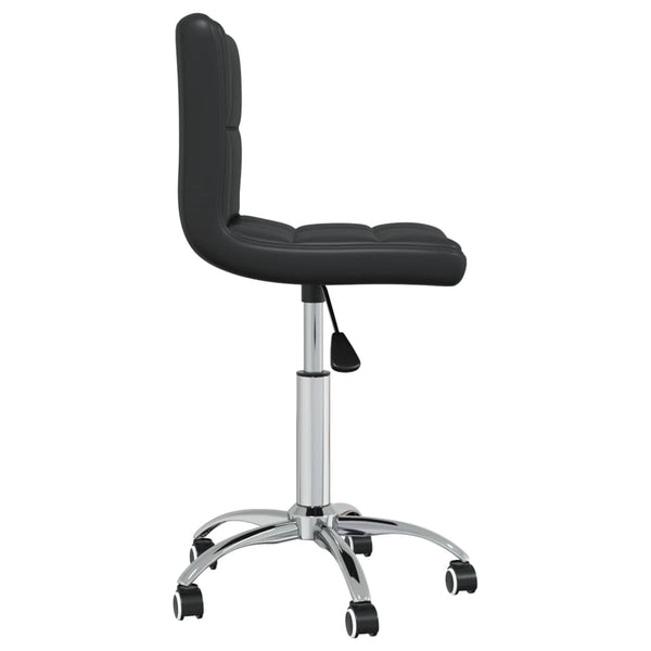 vidaXL Dining Chair Swivel Black Faux Leather