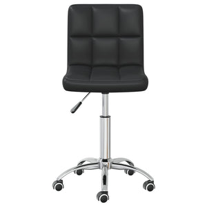 vidaXL Dining Chair Swivel Black Faux Leather