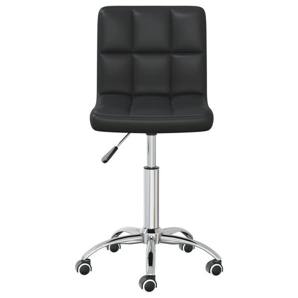 vidaXL Dining Chair Swivel Black Faux Leather