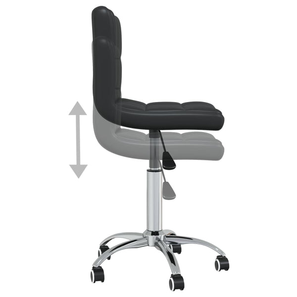 vidaXL Dining Chair Swivel Black Faux Leather