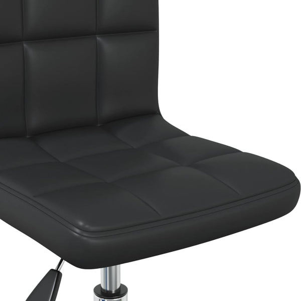 vidaXL Dining Chair Swivel Black Faux Leather