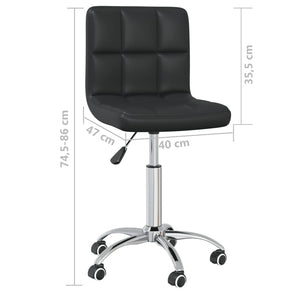 vidaXL Dining Chair Swivel Black Faux Leather