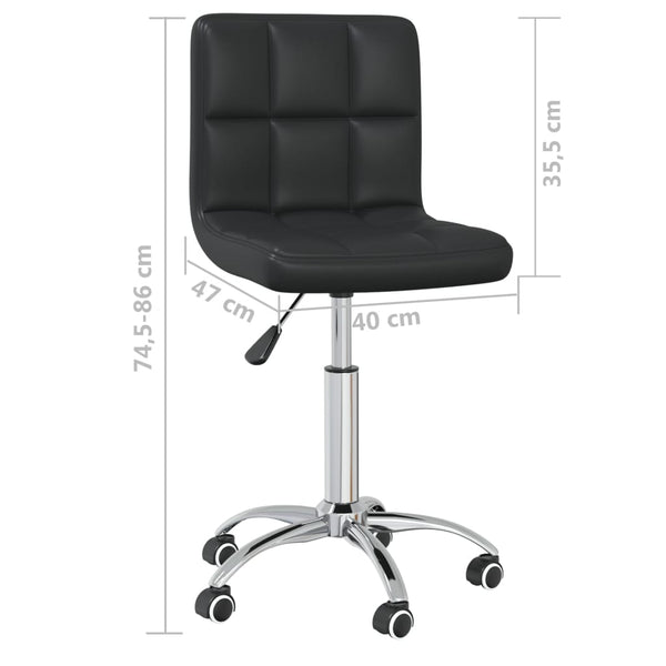 vidaXL Dining Chair Swivel Black Faux Leather
