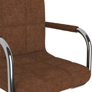 vidaXL Dining Chair Brown Fabric