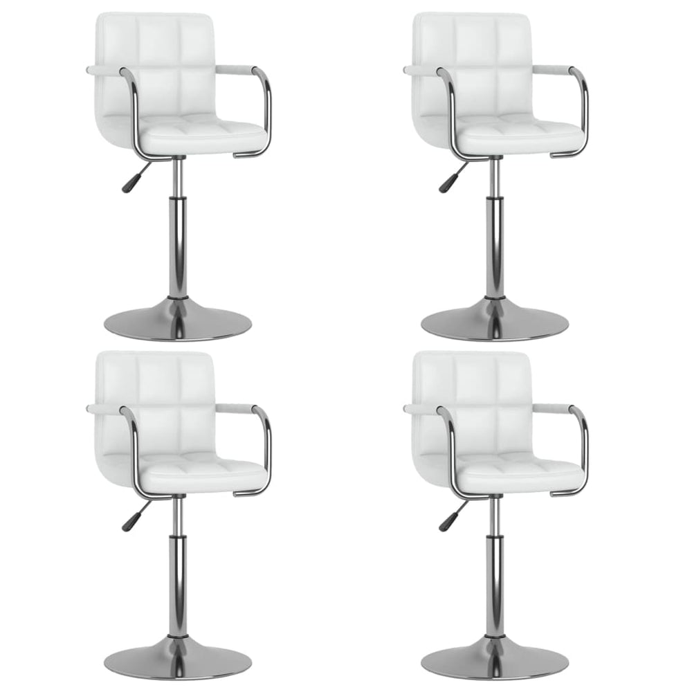 vidaXL Dining Chairs 4 pcs. Swivel White Faux Leather