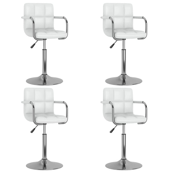 vidaXL Dining Chairs 4 pcs. Swivel White Faux Leather