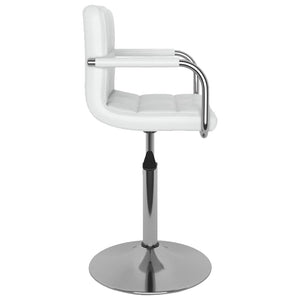 vidaXL Dining Chairs 4 pcs. Swivel White Faux Leather