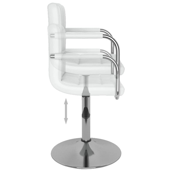 vidaXL Dining Chairs 4 pcs. Swivel White Faux Leather