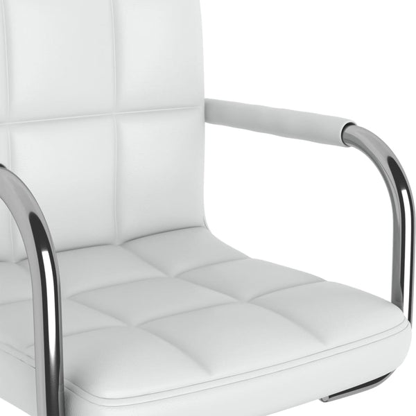 vidaXL Dining Chairs 4 pcs. Swivel White Faux Leather