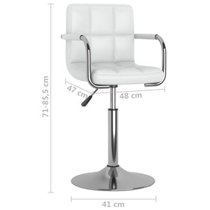 vidaXL Dining Chairs 4 pcs. Swivel White Faux Leather