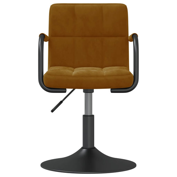 vidaXL Dining Chairs 4 pcs Swivel Brown Velvet