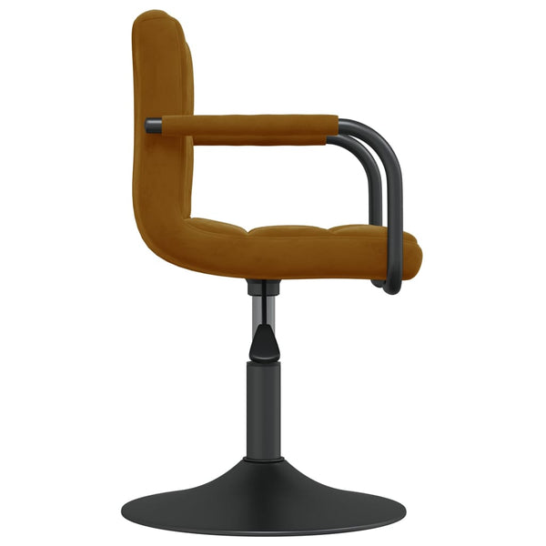 vidaXL Dining Chairs 4 pcs Swivel Brown Velvet