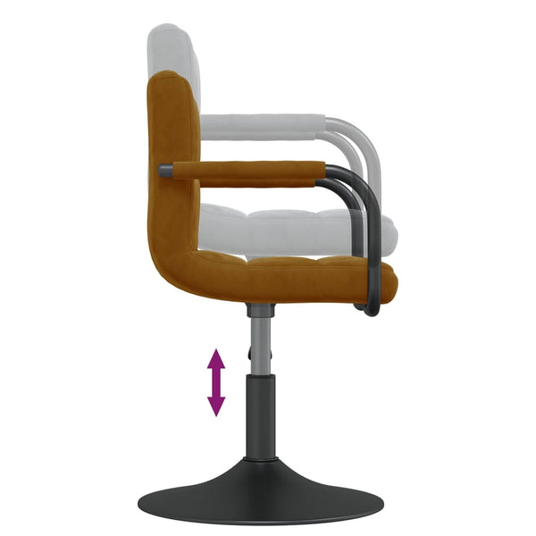 vidaXL Dining Chairs 4 pcs Swivel Brown Velvet