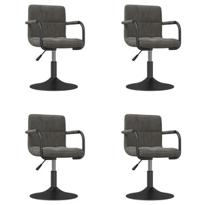 vidaXL Dining Chairs 4 pcs. Swivel Dark Gray Velvet