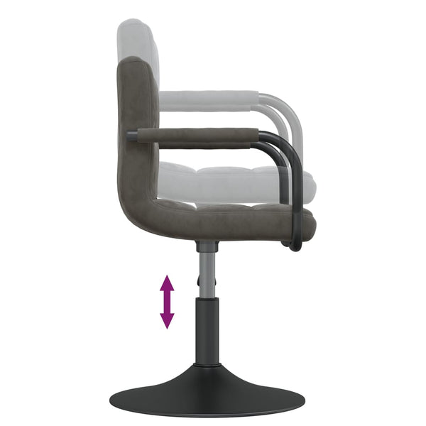 vidaXL Dining Chairs 4 pcs. Swivel Dark Gray Velvet