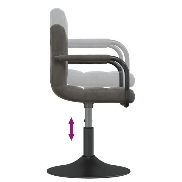 vidaXL Dining Chairs 6 pcs Swivel Dark Grey Velvet