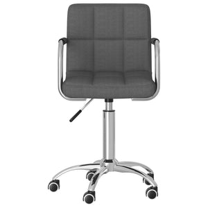vidaXL Swivel Dining Chair Dark Grey Fabric