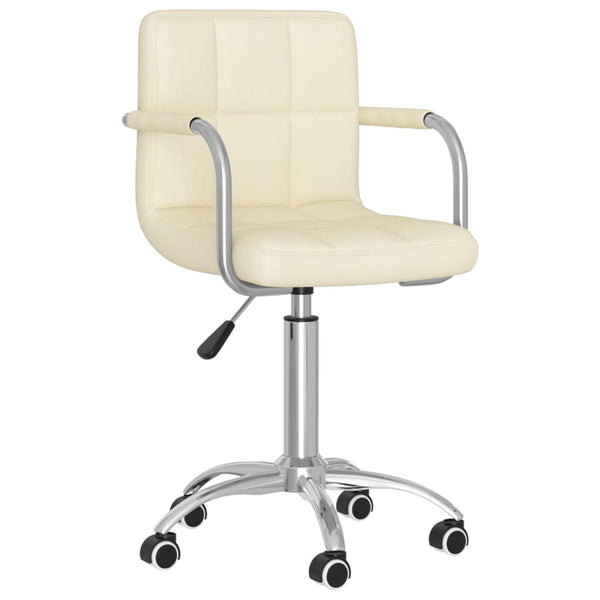 vidaXL Swivel Dining Chair Cream Fabric