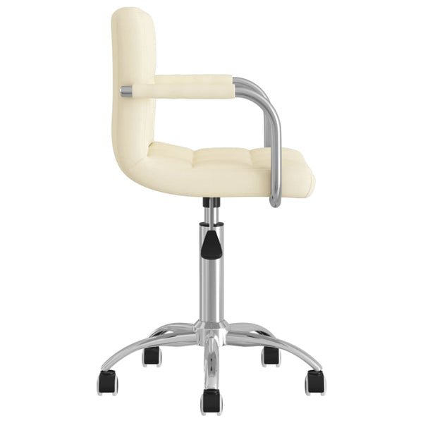vidaXL Swivel Dining Chair Cream Fabric