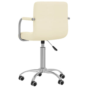 vidaXL Swivel Dining Chair Cream Fabric