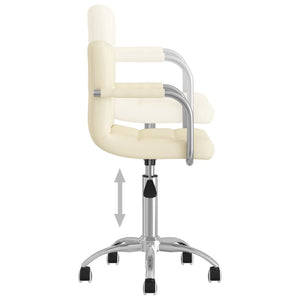 vidaXL Swivel Dining Chair Cream Fabric