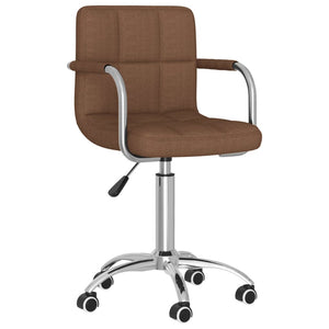 vidaXL Swivel Dining Chair Brown Fabric
