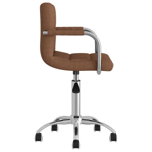 vidaXL Swivel Dining Chair Brown Fabric