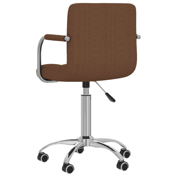 vidaXL Swivel Dining Chair Brown Fabric