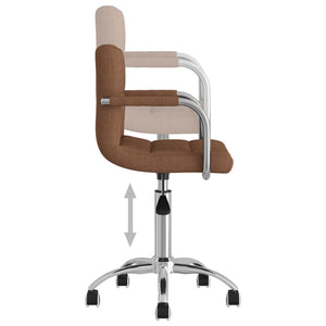 vidaXL Swivel Dining Chair Brown Fabric