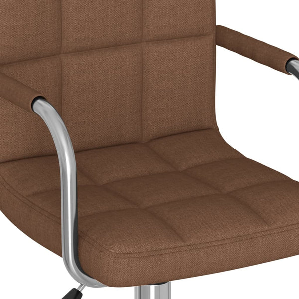 vidaXL Swivel Dining Chair Brown Fabric