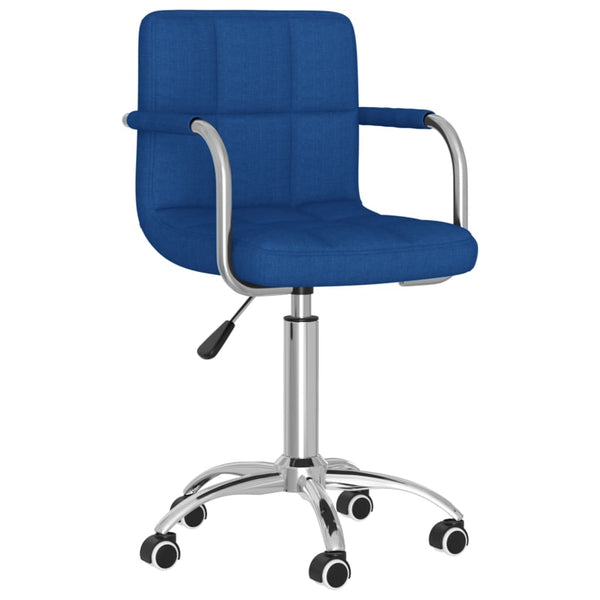 vidaXL Dining Chair Swivel Blue Fabric