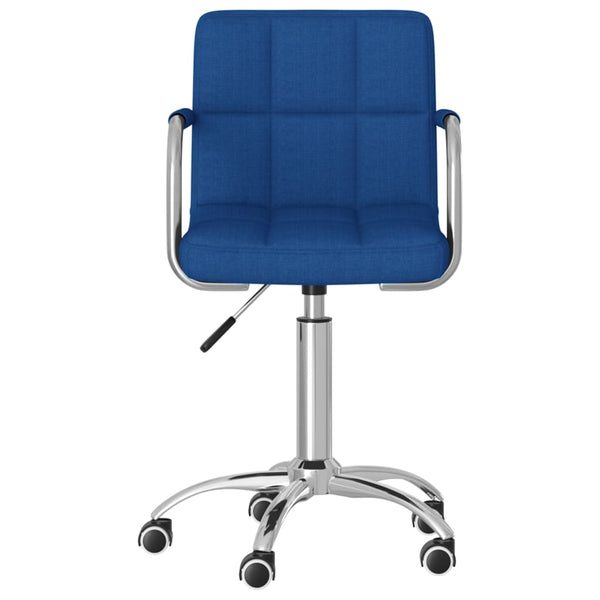 vidaXL Dining Chair Swivel Blue Fabric