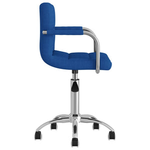 vidaXL Dining Chair Swivel Blue Fabric
