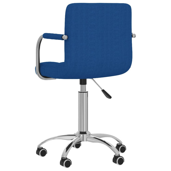 vidaXL Dining Chair Swivel Blue Fabric